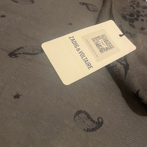 Zadig & Voltaire ZV Nuage Nano Cashmere Scarf new gray