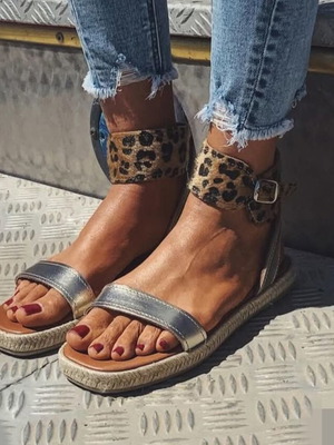 C&C Fashionstreet Handmade Leather Sandals Like New, Size 39, Pony Skin Leopard