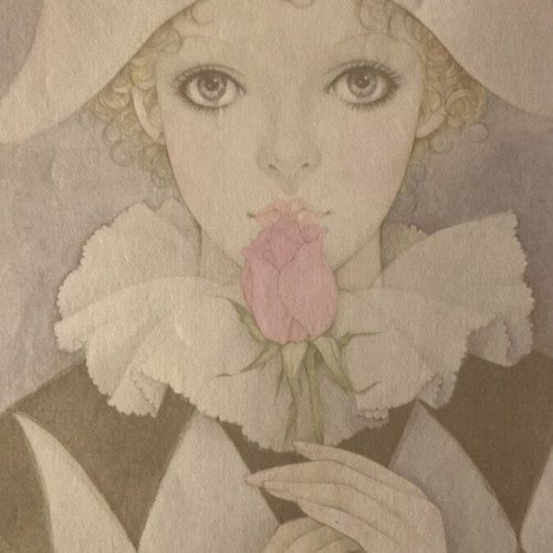 Vintage 1980s Pierrot stationery by Mira Fujita