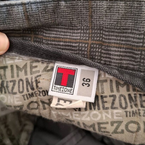 Men's cotton plaid jeans Timezone XL like new, black gray