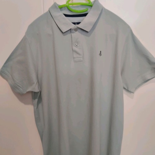 Explorer men's polo shirt like new, gray and green, size L