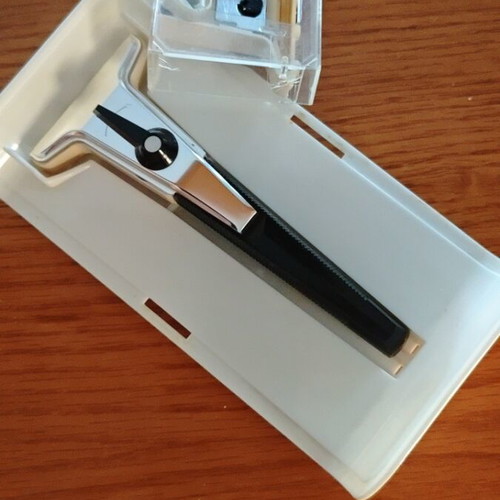 Gillette Techmatic vintage razor refurbished in transparent case