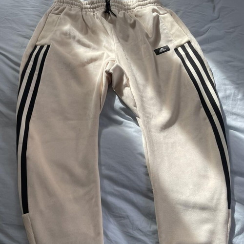 Adidas Mens Future Icons Premium O-Shaped Velour Pants new, size 2XL, beige