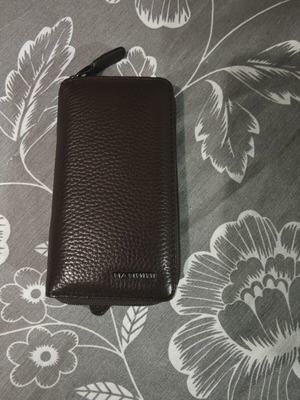 Nannini leather key case new, brown with coin pocket