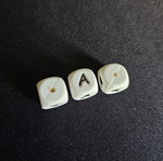 Silicone beads letter A, set of 3