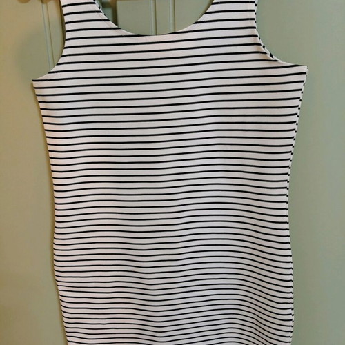 DeFacto women's striped dress XL like new, black and white with wide straps