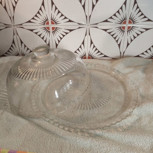 Vintage Luminarc France Glass Cheese and Dessert Presentation Set