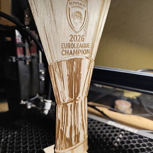 Olympiacos Basketball Wooden Euroleague 2026 Trophy New