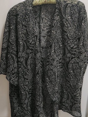 Kimono unused, summer, black and gray, one size