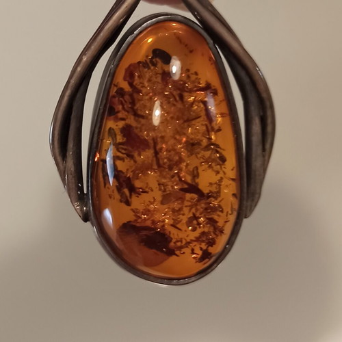 Baltic Amber Pendant new with silver handmade