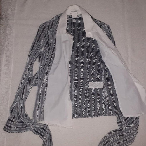 Nara Camicie shirt like new, grey and silver with belt