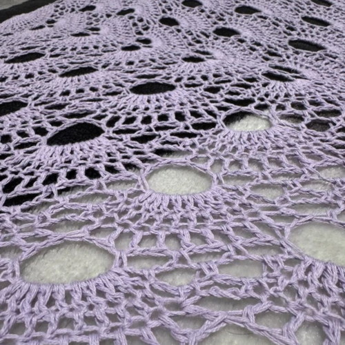Handmade knitted summer scarf purple made to order