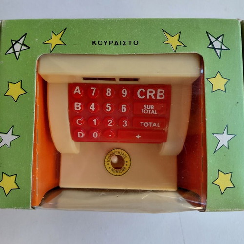 Wind-up toy cash register The Smart Cashier 1980s, Afoi Antonopouloi