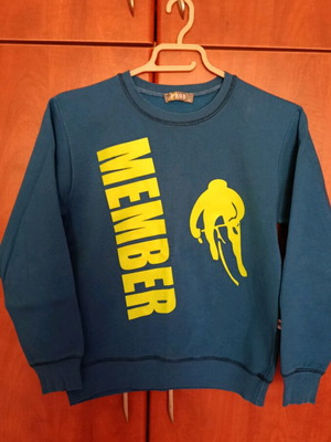 Prod boys' sweatshirt size 140 cm like new, blue and yellow