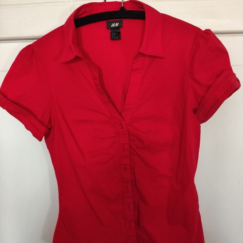 H&M Red Shirt Used, Spring/Fall, Size M