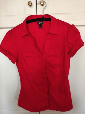 H&M Πουκάμισο Κόκκινο Μεταχειρισμένο, Ανοιξιάτικο/Φθινοπωρινό, Μέγεθος M