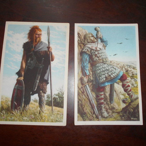 Julius Caesar and Gauls cards used, 8 old Belgian chocolate cards