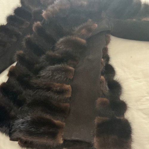 Mink fur women's half coat like new, dark brown