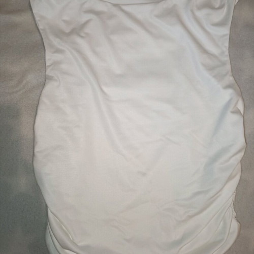 White blouse new, with gathers on sleeves and sides, excellent condition