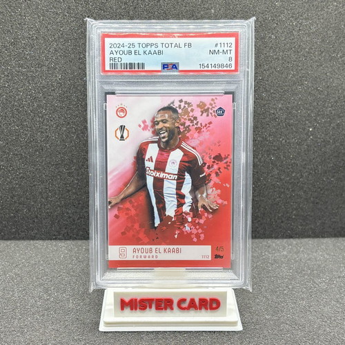 2023-24 Topps Total Football Ayoub El Kaabi RC Red PSA8 card