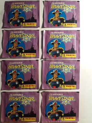 Bravestarr Πανίνι 1987 πακέτο 8 τεμαχίων καινούργιο