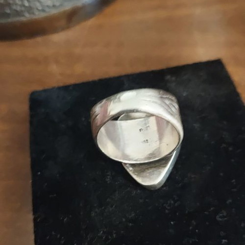 Silver handmade 950 ring with pyrite like new