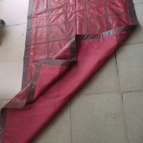 Leather rug new in burgundy and brown color