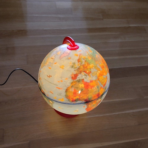 Globe table lamp used with lighting and switch