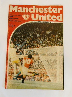 Official Programme Manchester United v Manchester City 1978 used
