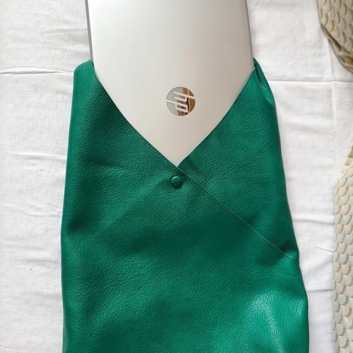Hobo bag shoulder green eco leather new