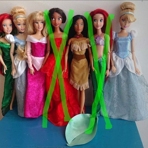 Disney Princess Dolls like new, Ariel, Cinderella, Aurora, Elena, Pocahontas