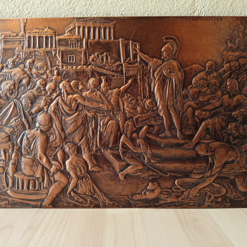 The Speech of Pericles Copper Engraving Like New 57.5x36.5 cm