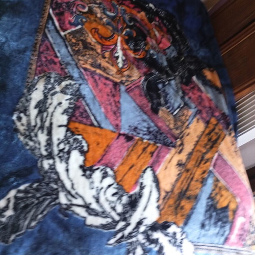 Double velvet blanket used, 2.20x2.40 m