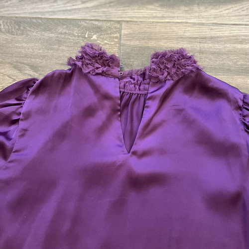Zara Satin High Neck Blouse purple size XS like new