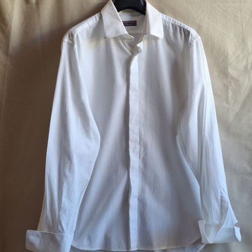 Prince Oliver Luxury XXL men's white dress shirt with French cuffs