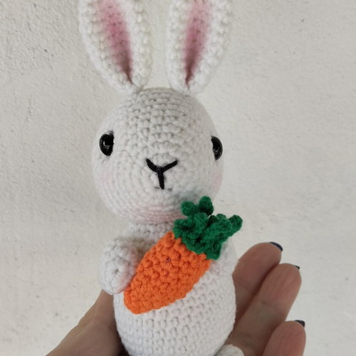 Handmade knitted bunny with carrot new