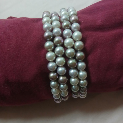 Bracelets set like new, 2 pieces, white and purple