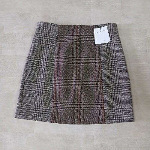 Sandro short checked skirt new