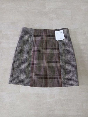 Sandro short checked skirt new