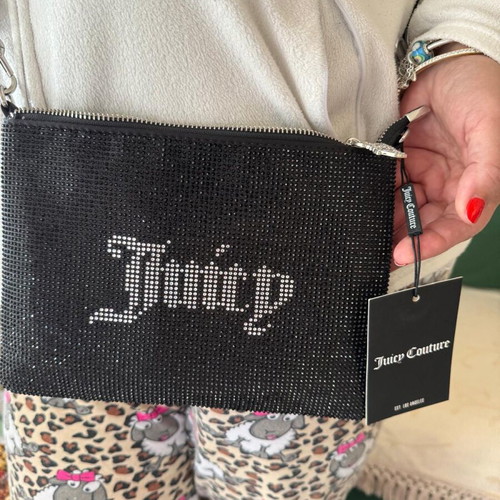 Juicy Couture crossbody bag, black and silver sparkle