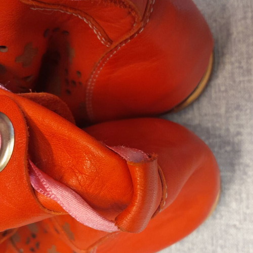 A.L.E. leather summer boots size 38 like new, orange