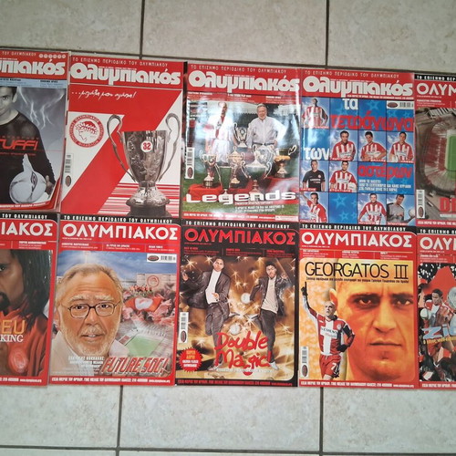 Olympiakos official magazine used, issues 2-78 missing 1,53,54