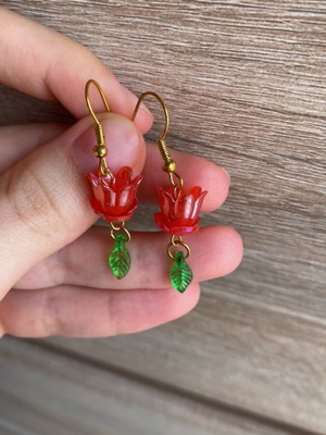 Handmade red earrings inspired by Barbie Fairytopia