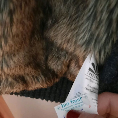 Funky Buddha fur jacket small used, gray-anthracite