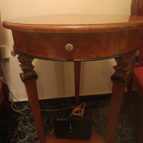 Round table with drawer made of solid wood like new