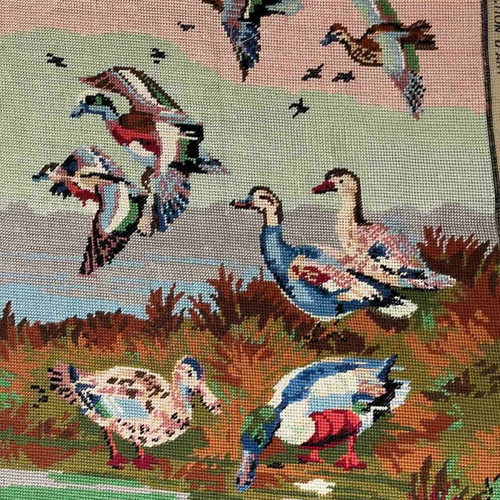 Handmade embroidery "Wild Ducks at the Lake" like new