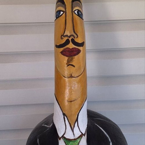 "Organopaichtes" set of 2 handmade decorative bottle gourds