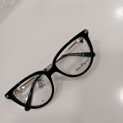 Salvatore Ferragamo cat eye eyeglasses new, black and silver
