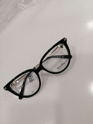 Salvatore Ferragamo cat eye eyeglasses new, black and silver