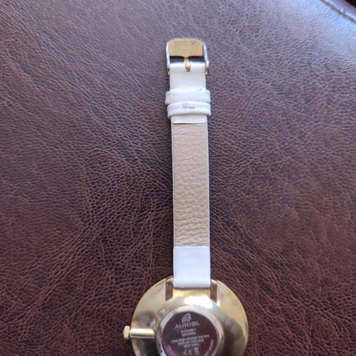 Women's watch white with gold dial and crystals like new